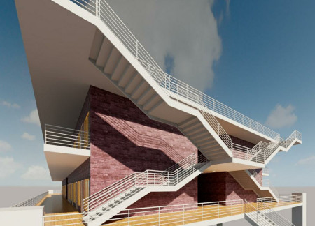 Green Walls and Perforated Metal Create Tranquil Living Spaces