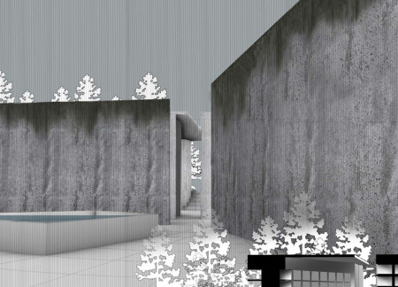 Wedge-Shaped Chambers Embracing Nature for Reflective Remembrance