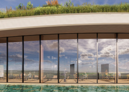 Green Roof Pavilion with Natural Light and Triangular Walls in Iceland