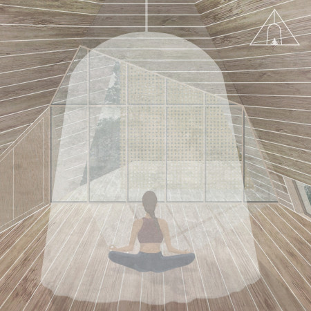 Eucalyptus Cabins with Pyramidal Shapes for Meditation and Well-Being