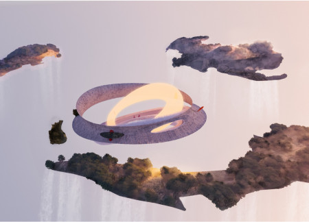 Washi Core and Stone Ring Structure for Meditative Community Interaction