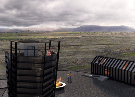Tectonic Views Framed by Steel Exoskeleton and Concrete in Icelandic Landscape
