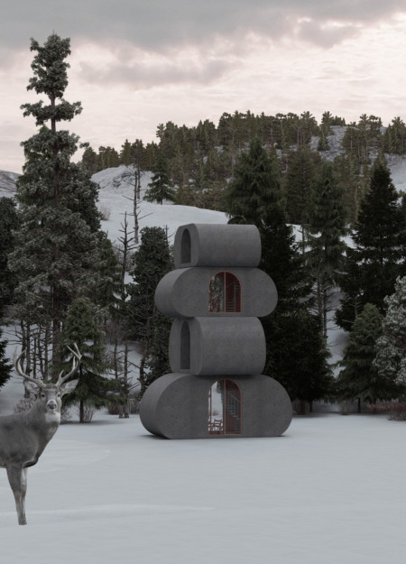 Cortex Concrete Modules with Recycled Plastic in a Natural Habitat