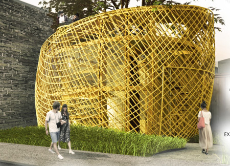 Bamboo Screen and Glulam Structure in a Flexible Urban Micro Unit