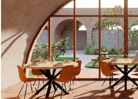 Vaulted Spaces Framing Mountain Views in a Lush Landscape Retreat