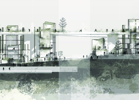 Charred Shingles and Reinforced Concrete in a Flexible Urban Housing Solution