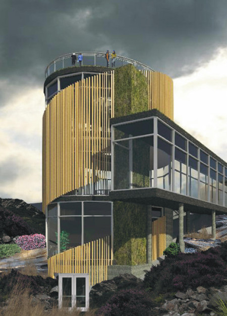 Basalt Stone and Warm Tones in a Natural Landscape Observation Space