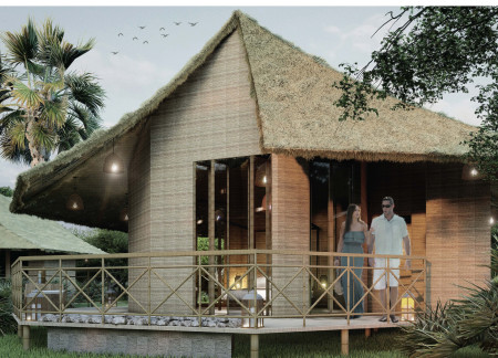 Bamboo Structure Harmonizing with Crab-Inspired Landscape