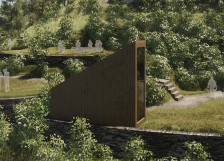 Elevated Stone Terraces Framing Nature's Serenity in a Timber Retreat