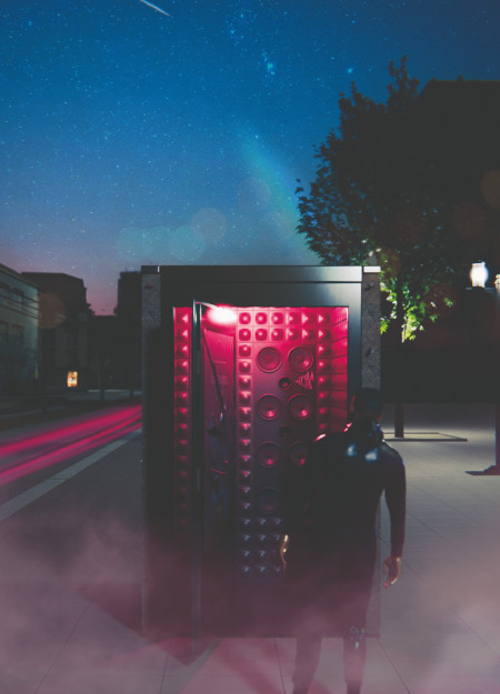 Exposed Concrete Panels with Acoustic Tiles Supporting Community Engagement