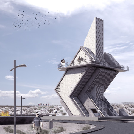 Angular Glass Facade with Reinforced Concrete and Sustainable Wood for Enhanced Ecological Integration