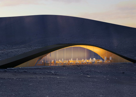 Subterranean Retreat with Glass Facades and Natural Materials