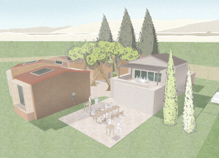 Framed Views and Mud Plaster Walls in a Community Guest House