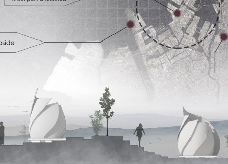 Petal Structures with Aluminum Foam Enhancing Meditation Space