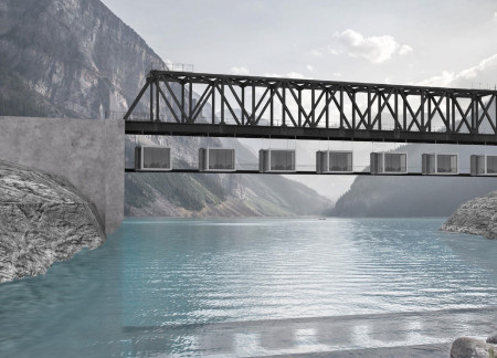 Suspended Steel Micro Units Beneath Urban Bridges