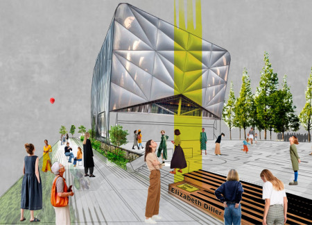 Light Installation Enhancing Public Space with Glass Transparency