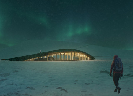 Walkable Roof over Cross-Laminated Timber with Basalt Flooring in a Volcanic Landscape