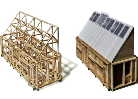 Local Wood Cabins with Photovoltaic Energy Features Integrated into the Landscape