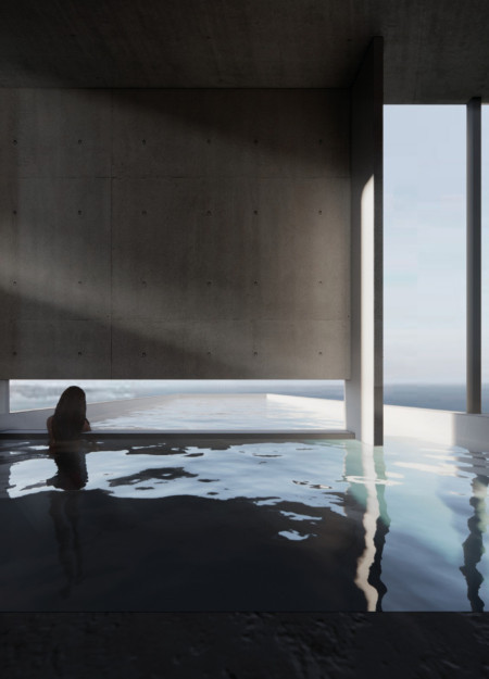 Meditative Spaces Framed by Natural Light and Carob Trees