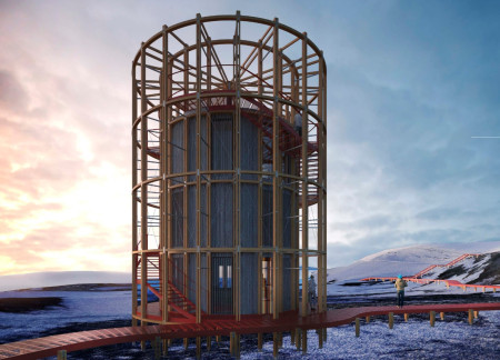 Balconies and Water Harvesting in a Modular Visitor Hub