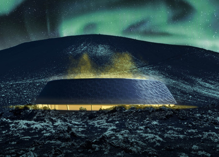 Circular Timber Pavilion Embracing Volcanic Landscape with Steaming Pond