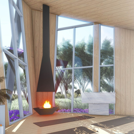 Timber Planks and Poroporo Flowers in a Natural Meditation Sanctuary