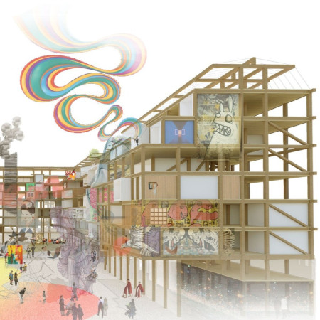 Community Agora Enveloped in Wood for Diverse Cultural Interaction