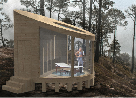 Glass-Floored Retreat Embracing Nature Through Locally Sourced Wood