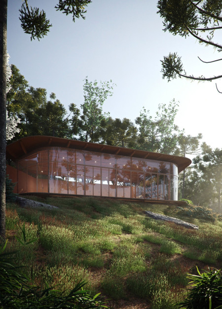 Water Mirror and Natural Stone Create a Reflective Yoga Retreat