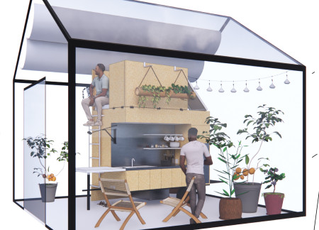 Mobile Module with Unfolding Loft for Adaptive Living