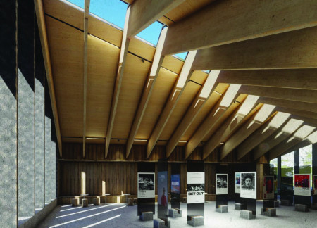 Volcanic Rock Structure with Hverfjall Views and Community Spaces