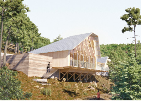 Rammed Earth Walls and Biophilic Design in a Tranquil Retreat