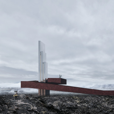 Basalt and Turf Formed Grotto with Curved Pathways for Exploration