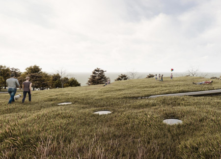 Community Center with Thermal Mass and Green Roof Integration