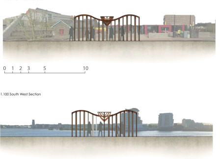 Curved Glulam Roofs and Timber Piles Defining a Pavilion by the Sea