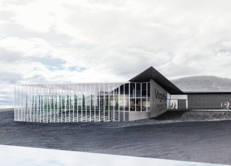 Vertical Gardens and Natural Ventilation in a Scenic Icelandic Dining Space