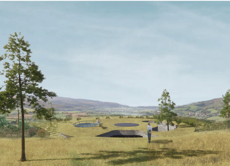 Granite Integration and Natural Water Features in a Community Center