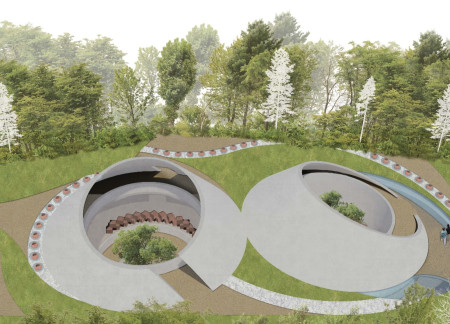 Reflective Niches and Recycled Brick: a Columbarium Embracing Nature