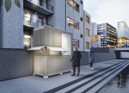 Meditative Sanctuary with Rikyu Gray and Polycarbonate Windows