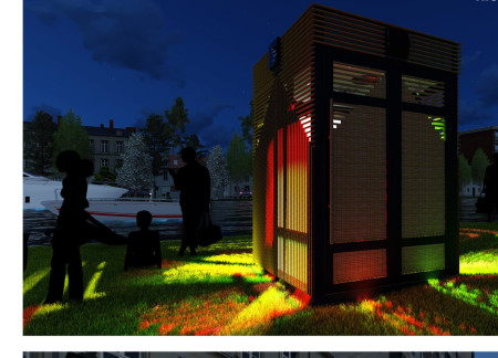 Mobile Booth with Aluminum Panels Offering Community Shelter