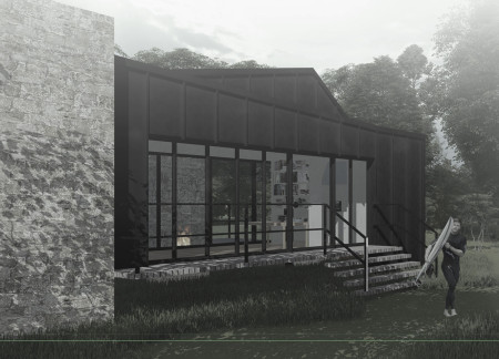 Rainwater Harvesting Through a Zinc Facade and Thermal Stone Wall Micro House