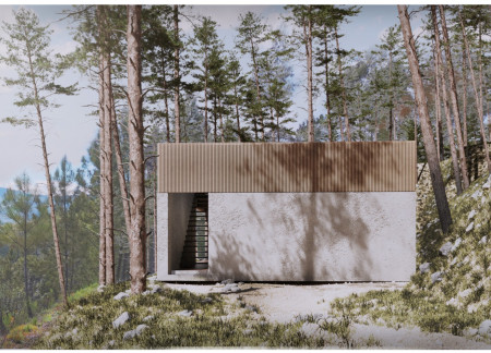 Textured Plaster and Timber Slats in a Valley Community Space