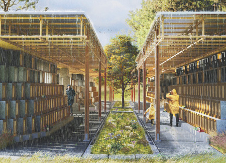 Perforated Walls and Modular Niches in a Communal Memorial Space