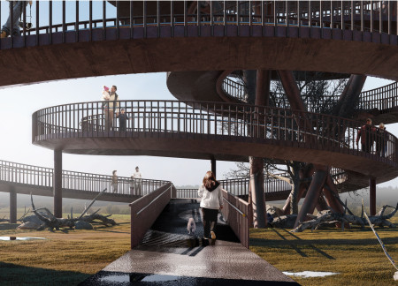 A Spiral Observation Tower Celebrating Landscape and Ecology