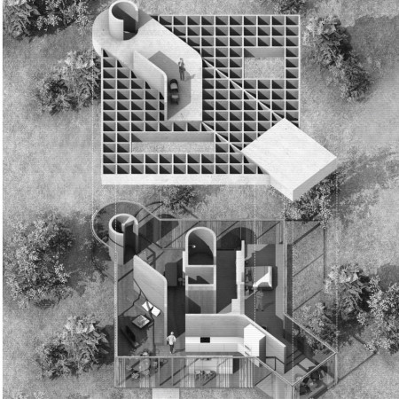 Dynamic Shadows Shaped by Waffle Slab Construction in a Climate-Responsive Home