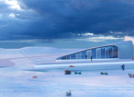 Concrete Shells Embracing Geological Context for a Cinematic Experience