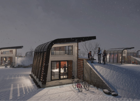 Rainwater-Collecting Home with Hydroponic Garden and Recycled Elements