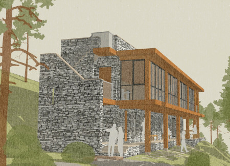 Zen Garden with Bio-Filtration and Timber Loggia Aimed at Wellness