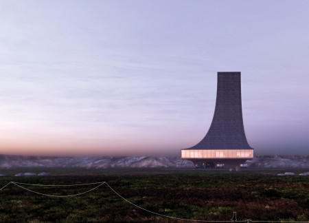 Sheltering Views from a Tectonic Observation Platform Made with Concrete and Timber