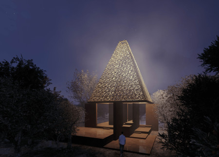 Bamboo Canopy over Reflecting Pools in a Secluded Retreat